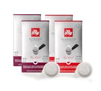 ILLY Selezione di 72 Cialde di caffè | Degustazione di 4 Box da 18 Cialde ESE Monodose, Tostatura Intenso e Classico