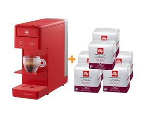 Illy Y3.3 Macchina da Caffe' a Capsule Iperespresso Rossa + 108 Capsule Intenso