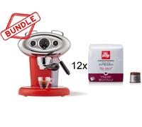 Illycaffe' S.P.A Macchina caffè x7.1 rossa + 12 confezioni caffè iperespresso tostato intenso Macchina caffè x7.1 rossa + 12 confezioni caffè iperespresso tostato intenso
