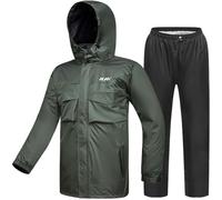 ILM Antipioggia Moto Impermeabile da Uomo-Tuta Antipioggia Resistente all'usura, 6 Tasche, Set da 2 Pezzi con Giacca e Pantaloni
