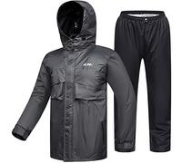 ILM Antipioggia Moto Impermeabile da Uomo-Tuta Antipioggia Resistente all'usura, 6 Tasche, Set da 2 Pezzi con Giacca e Pantaloni