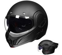 ILM Casco Moto Modulare Integrale per Uomo e Donna Apribile ATV UTV con Mentoniera Reversibile a 180°ECE Model-B707,Nero Opaco, XL