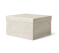 ilo - Scatola per Armadio Rigida con Coperchio cm 45x40 H.25 - Contenitore Portaoggetti Decorativo - Rivestimento Texture Materica Effetto Cemento Grigio Chiaro - Riciclabile e Prodotto in Italia