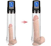 -Đilđo Tshirt Realistic 12 Pollici Maschio Vacuum Pump Enlarger Muscolo Esercizio Body Enhancemen Extender Massager con Led Panel Screen Visualizza Dati Sulla Salute/Trasparente/30Cm