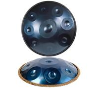 ILOOXI 432HZ 440HZ Handpan Drum 22 Pollici 9/10/12 Note Tamburo A Mano D Minor Hand Pan Tamburo Per Lingua Popolare In Acciaio (Color : Blue-440hz, Size : 12 Notes)