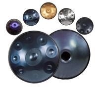 ILOOXI 432hz 440hz Handpan Drum, Tamburo Per Tongue In Acciaio D Minore 10 Note Hand Pan 22 Pollici Steel Hand Drum Tamburo A Mano, Per Bambini E Adulti (Color : Blue-440hz, Size : 9 Notes)