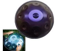 ILOOXI 9 Toni Tamburo Handpan Da 22 Pollici, Tamburo A Mano Re Minore 432Hz 440Hz Tamburo Per Tongue In Acciaio Con Supporto Per Handpa, 2 Bacchette, Borsa Morbida (Color : Purple-9 Notes, Size : 43
