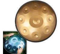 ILOOXI 9 Toni Tamburo Handpan Da 22 Pollici, Tamburo A Mano Re Minore 432Hz 440Hz Tamburo Per Tongue In Acciaio Con Supporto Per Handpa, 2 Bacchette, Borsa Morbida (Color : Gold-9 Notes, Size : 432h