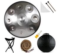 ILOOXI Hand Pan Harmonic 9/10/12 Note Handpan Drum Instrument 432Hz/440Hz Tamburo A Mano Percussioni In Acciaio D Minor Regalo Di Strumento Musicale Curativo (Color : Silver-432hz, Size : 12 Notes)