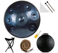 ILOOXI Hand Pan Harmonic 9/10/12 Note Handpan Drum Instrument 432Hz/440Hz Tamburo A Mano Percussioni In Acciaio D Minor Regalo Di Strumento Musicale Curativo (Color : Blue-440hz, Size : 9 Notes)