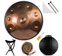 ILOOXI Hand Pan Harmonic 9/10/12 Note Handpan Drum Instrument 432Hz/440Hz Tamburo A Mano Percussioni In Acciaio D Minor Regalo Di Strumento Musicale Curativo (Color : Gold-440hz, Size : 10 Notes)