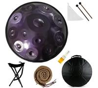 ILOOXI Hand Pan Harmonic 9/10/12 Note Handpan Drum Instrument 432Hz/440Hz Tamburo A Mano Percussioni In Acciaio D Minor Regalo Di Strumento Musicale Curativo (Color : Purple-440hz, Size : 12 Notes)
