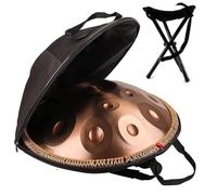 ILOOXI Handpan Drum 22 Pollici Tamburo A Percussione Tamburo In Acciaio Re Minore 9 Note 432Hz Con Borsa Morbida Per Pan, 2 Mazze Per Handpan, Supporto Per Handpan (Color : Gold, Size : 12 Notes)