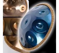 ILOOXI Handpan Drum 9/10/12 Note Tamburo In Acciaio 432Hz 440Hz Tamburo Per Handpan D Minore Strumento A Percussione, Con Borsa A Mano, Bacchette, Supporto Per Handpan (Color : Blue-432hz, Size : 10