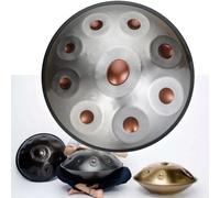 ILOOXI Handpan Drum 9 Note Strumento A Tamburo Handpan, 432Hz/440Hz Tamburo A Mano In Acciaio, Tamburo Per Tongue Per Bambini E Adulti (Color : Silver+Gold, Size : 9 Notes-432Hz)