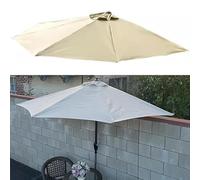 ILOOXI Mezzo Ombrello di Ricambio per Ombrelloni, Ombrellone A Mezzaluna, Telo di Ricambio per Ombrellone per Patio Esterno (Telaio per Ombrellone, Non Incluso) (Beige)