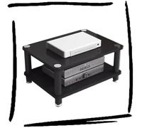 ILOOXI Mobile Stereo Hi Fi Rack, Supporto HiFi A 1/2/3/4 Ripiani, Scaffale per Componenti Audio-Video, Ripiano Angolare(Black,2 Tier)