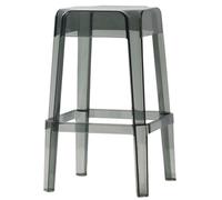 ILOOXI Sgabelli da bar in acrilico trasparente impilabili sgabelli impilabili trasparenti sgabelli senza schienale sgabello moderno quadrato cucina sedie a isola (colore: grigio, dimensioni: 65 cm)