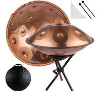 ILOOXI Strumento A Tamburo Handpan 22 Pollici 9/10/12 Note Tamburo A Mano Re Minore Handpan Drum In Acciaio, Strumenti A Percussione Per Principianti Adulti (Color : Gold-440hz, Size : 12 Notes)