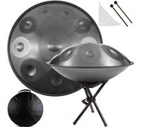 ILOOXI Strumento A Tamburo Handpan 22 Pollici 9/10/12 Note Tamburo A Mano Re Minore Handpan Drum In Acciaio, Strumenti A Percussione Per Principianti Adulti (Color : Silver-440hz, Size : 9 Notes)