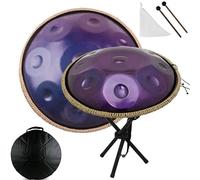 ILOOXI Strumento A Tamburo Handpan 22 Pollici 9/10/12 Note Tamburo A Mano Re Minore Handpan Drum In Acciaio, Strumenti A Percussione Per Principianti Adulti (Color : Purple-432hz, Size : 12 Notes)
