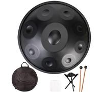 ILOOXI Strumento A Tamburo Handpan In Re Minore Handpan Drum 432Hz 440Hz Tamburo A Mano In Acciaio Per Adulti, Tamburo Per Tongue, Per Sonoterapia, Meditazione, Yoga (Color : Black, Size : 9 Notes-4