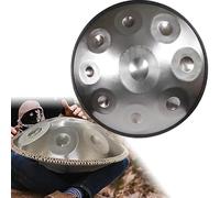 ILOOXI Tamburo A Mano In Acciaio 432hz 440hz 9 Note 10 Note 12 Note Tamburo Handpan D Minore Tamburo Armonico Con Borsa Morbida Per Handpan, Bacchette, Supporto (Color : Silver-440hz, Size : 10 Note