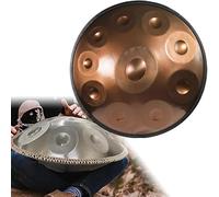 ILOOXI Tamburo A Mano In Acciaio 432hz 440hz 9 Note 10 Note 12 Note Tamburo Handpan D Minore Tamburo Armonico Con Borsa Morbida Per Handpan, Bacchette, Supporto (Color : Gold-440hz, Size : 9 Notes)