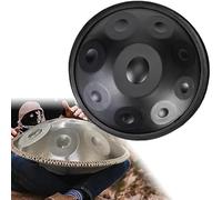 ILOOXI Tamburo A Mano In Acciaio 432hz 440hz 9 Note 10 Note 12 Note Tamburo Handpan D Minore Tamburo Armonico Con Borsa Morbida Per Handpan, Bacchette, Supporto (Color : Black-440hz, Size : 12 Notes