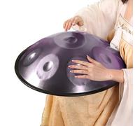 ILOOXI Tamburo A Mano In Acciaio Handpan Drum 432Hz 440Hz Hand Pan 9/10/12 Note Tamburo Handpan Da 22 Pollici In Re Minore Con Soft Hand Pan Bag, 2 Bacchette E Il Sopporto (Color : Purple-440hz, Siz