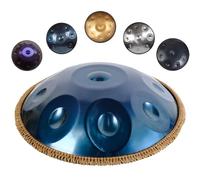 ILOOXI Tamburo Armonico 9 Note Tamburo Handpan Re Minore 22 Pollici Tamburo A Mano In Acciaio Con Borsa Per Handpan, Maglio Per Handpan, Supporto Per Handpan (Color : Blue-9 Notes, Size : 432hz)