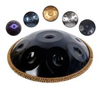 ILOOXI Tamburo Armonico 9 Note Tamburo Handpan Re Minore 22 Pollici Tamburo A Mano In Acciaio Con Borsa Per Handpan, Maglio Per Handpan, Supporto Per Handpan (Color : Black-9 Notes, Size : 432hz)