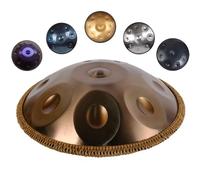 ILOOXI Tamburo Armonico 9 Note Tamburo Handpan Re Minore 22 Pollici Tamburo A Mano In Acciaio Con Borsa Per Handpan, Maglio Per Handpan, Supporto Per Handpan (Color : Gold-9 Notes, Size : 432hz)