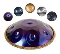 ILOOXI Tamburo Armonico 9 Note Tamburo Handpan Re Minore 22 Pollici Tamburo A Mano In Acciaio Con Borsa Per Handpan, Maglio Per Handpan, Supporto Per Handpan (Color : Purple-9 Notes, Size : 432hz)