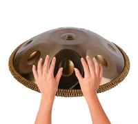 ILOOXI Tamburo Con Lingua In Acciaio, 432HZ 440HZ Handpan Drum Re Minore Strumento A Tamburo Per Handpan 9/10/12 Note Handpan (Color : Gold-432hz, Size : 9 Notes)