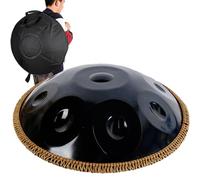 ILOOXI Tamburo Handpan 9/10/12 Note, Tamburo In Acciaio 432Hz/440Hz Tamburo A Mano In Re Minore 22 Pollici/58cm Tamburo Per Tongue, Regali Per Musica E Strumenti (Color : Black-432hz, Size : 12 Note