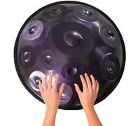 ILOOXI Tamburo Handpan D Minor, Tamburo A Mano 432HZ 440HZ Handpan Drum 22 Pollici 9 Note 10 Note 12 Note Tamburo In Acciaio Strumento A Percussione (Color : Purple-440hz, Size : 10 Notes)