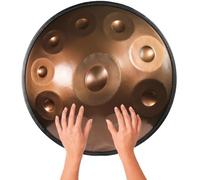 ILOOXI Tamburo Handpan D Minor, Tamburo A Mano 432HZ 440HZ Handpan Drum 22 Pollici 9 Note 10 Note 12 Note Tamburo In Acciaio Strumento A Percussione (Color : Gold-440hz, Size : 10 Notes)