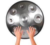 ILOOXI Tamburo Handpan D Minor, Tamburo A Mano 432HZ 440HZ Handpan Drum 22 Pollici 9 Note 10 Note 12 Note Tamburo In Acciaio Strumento A Percussione (Color : Silver-432hz, Size : 12 Notes)