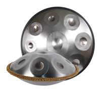 ILOOXI Tamburo Handpan In Re Minore 9/10/12 Note Tamburo In Acciaio, Tamburo A Mano Strumento A Percussione Con Borsa Per Handpan, Supporto Per Handpan, 2 Mazze Per Handpan (Color : Silver-440hz, Si