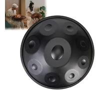 ILOOXI Tamburo Handpan In Re Minore Tamburo A Mano In Acciaio, Tamburo Etereo 9 Note/ 10 Note/ 12 Note, Tamburo Armonico 432HZ/ 440HZ, 22 Pollici (Color : Black-432hz, Size : 12 Notes)