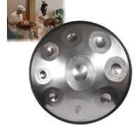 ILOOXI Tamburo Handpan In Re Minore Tamburo A Mano In Acciaio, Tamburo Etereo 9 Note/ 10 Note/ 12 Note, Tamburo Armonico 432HZ/ 440HZ, 22 Pollici (Color : Silver-432hz, Size : 12 Notes)