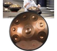 ILOOXI Tamburo In Acciaio Tamburo A Mano 432Hz 440Hz 9/10/12 Note Tamburo Handpan D Minor, Per Bambino Adulto Strumento A Percussione, Per La Guarigione Del Suono (Color : Gold-432hz, Size : 9 Notes