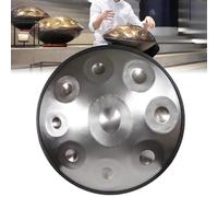 ILOOXI Tamburo In Acciaio Tamburo A Mano 432Hz 440Hz 9/10/12 Note Tamburo Handpan D Minor, Per Bambino Adulto Strumento A Percussione, Per La Guarigione Del Suono (Color : Silver-432hz, Size : 9 Not