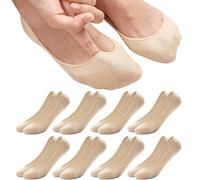 ILovDaisy 8 paia di calzini da donna ballerina, traspiranti, calzini da sneaker, invisibili, calzini antiscivolo con cuscinetto in silicone, 36-40/39-42, 8 paia (8 tonalità della pelle), 39-42