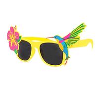 ILOVEFANCYDRESS 6 x Occhiali da sole tropicali FLAMINGO GIALLO con lenti scure KATY PERRY STYLE IDEALE PER FESTE ESTATE HAWAIIAN, LUAU, SPIAGGIA