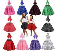 ILoveFancyDress®, Abito da Donna, Polka e Rock 'n Roll, Disponibile in 10 Diversi Colori e 2 Diverse Taglie. La Gonna è Lunga Circa 43 cm, Ideale per Eventi di Qualsiasi Tipo, dedicati al Ballo