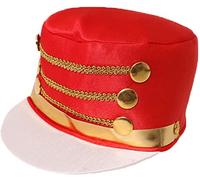 ILOVEFANCYDRESS - Cappelli da donna in stile masopette per nortCracker, accessorio per costume da Babbo Natale, cappello da soldato, 6 cappelli (rosso)