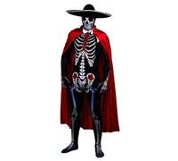 ILOVEFANCYDRESS® DIA DE LOS MUERTOS SENOR SPAGNOLO MESSICANO SPAGNOLO MESSICANO - SKLETON SKULL SKLETON SKULL SKLETON SKULL SKLETON SKLETON SKULL - Costume da Halloween con sombrero grande in feltro