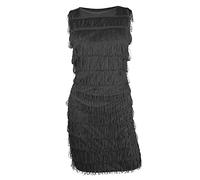 ILOVEFANCYDRESS® Donna Flapper Costume 1920 's Fringe Vestito in Nero Rosa o Rosso con Corrispondenza Feather Sequin Headpiece 20' s Charlston